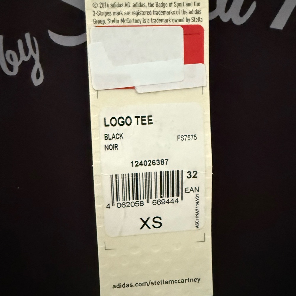 Adidas by Stella McCartney Black Short Sleeve Logo Tee - XS - NWT - Picture 3 of 11
